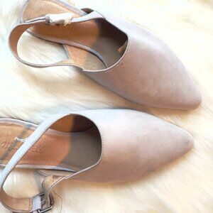 Women Madewell  pointy toe The Remi Slingback Flat In Suede Sz 7
